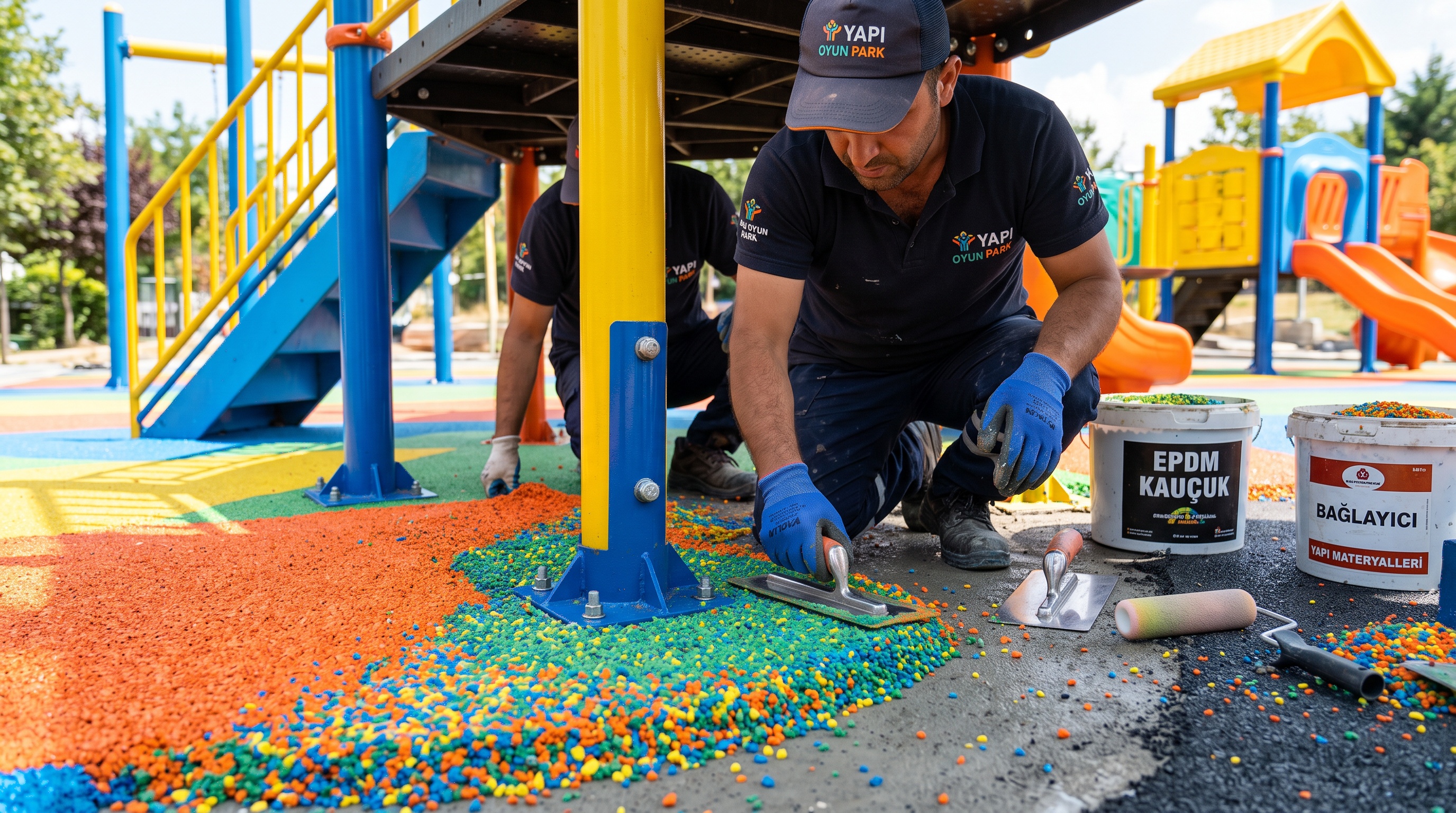 EPDM rubber safety surface for playgrounds