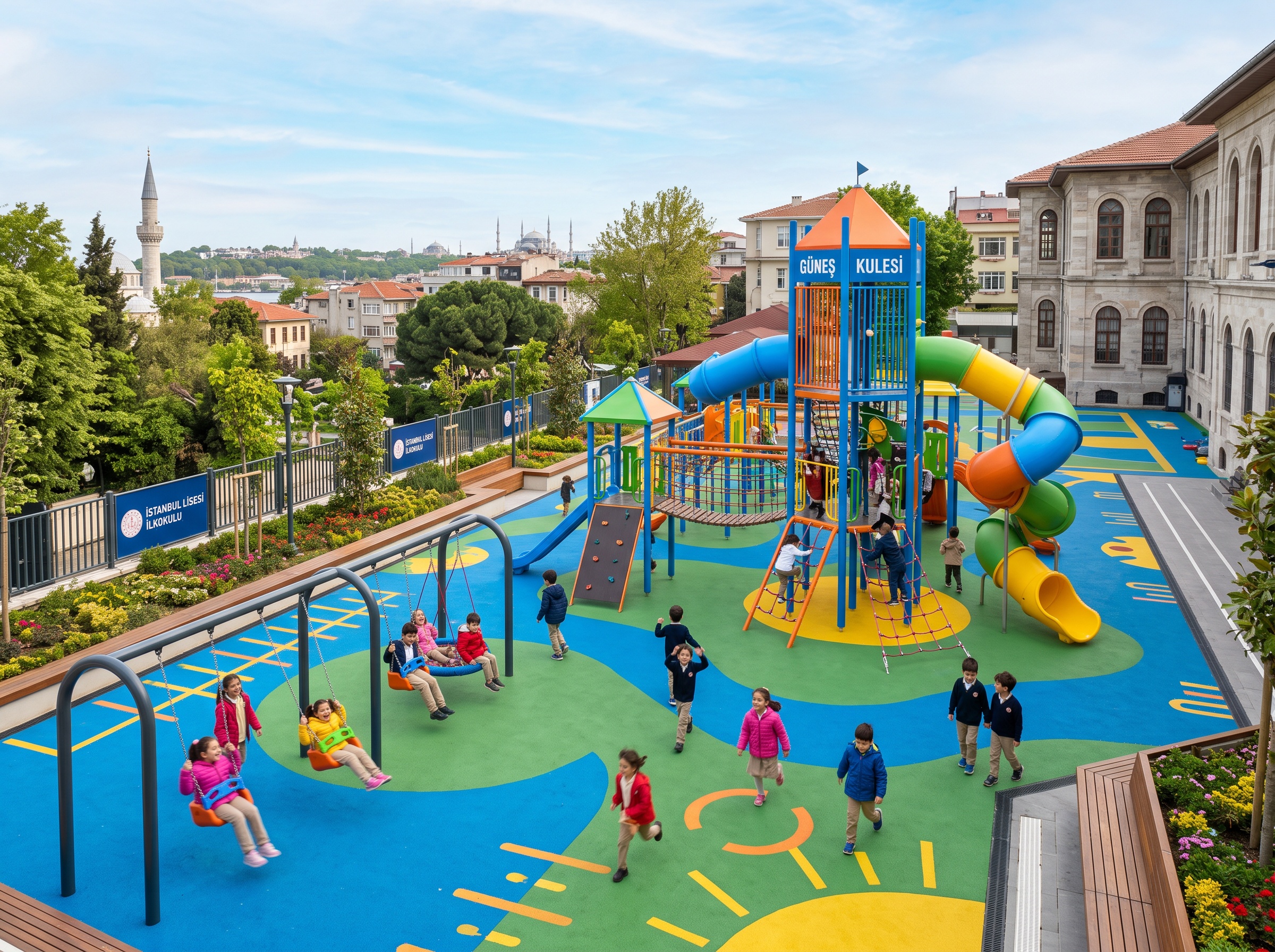 School Campus Pro playground with rubber surface